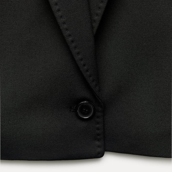ZARA ZW Collection Black Cropped Blazer Suit Set - Picture 7 of 16